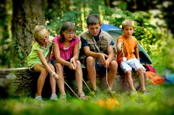 children camping