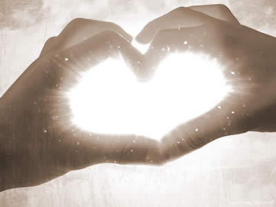 love heart shining light